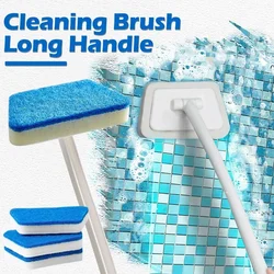 Bathroom Sponge Cleaning Brush Multi-Functional Tool Long Handle Removable Household Floor Bathtub Brushes Ceramic Tile Brush