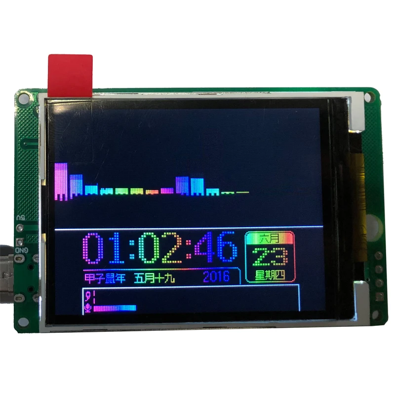 2.4 inch LED Music Spectrum rhythm Voice control Display Analyzer Audio stereo Level Indicator VU METER for Amplifier car AUX