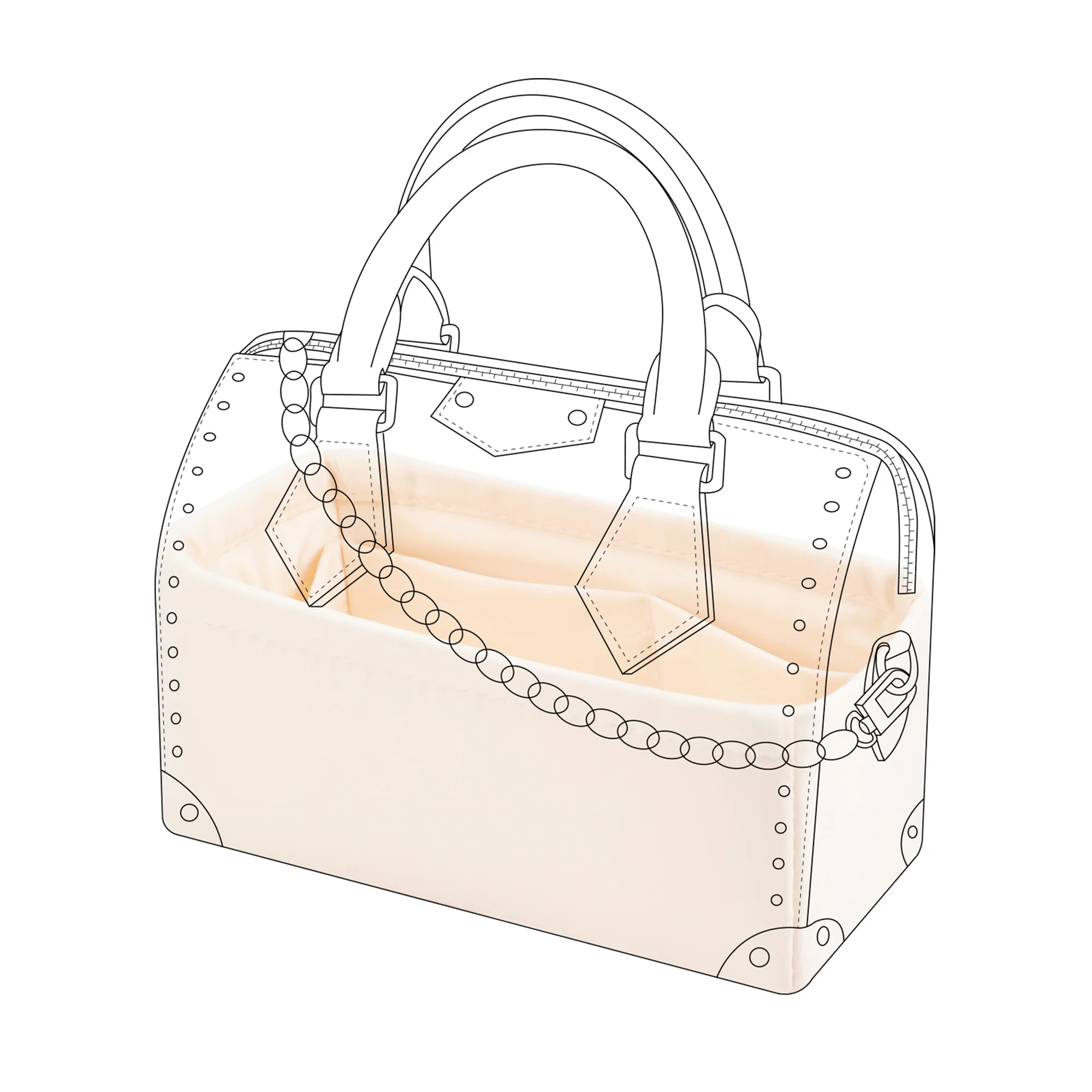 DGAZ Silk Purse Organizer Insert For LV Speedy Trunk bag，Silky Smooth Bag Organizer，Luxury Handbag & Tote Shaper