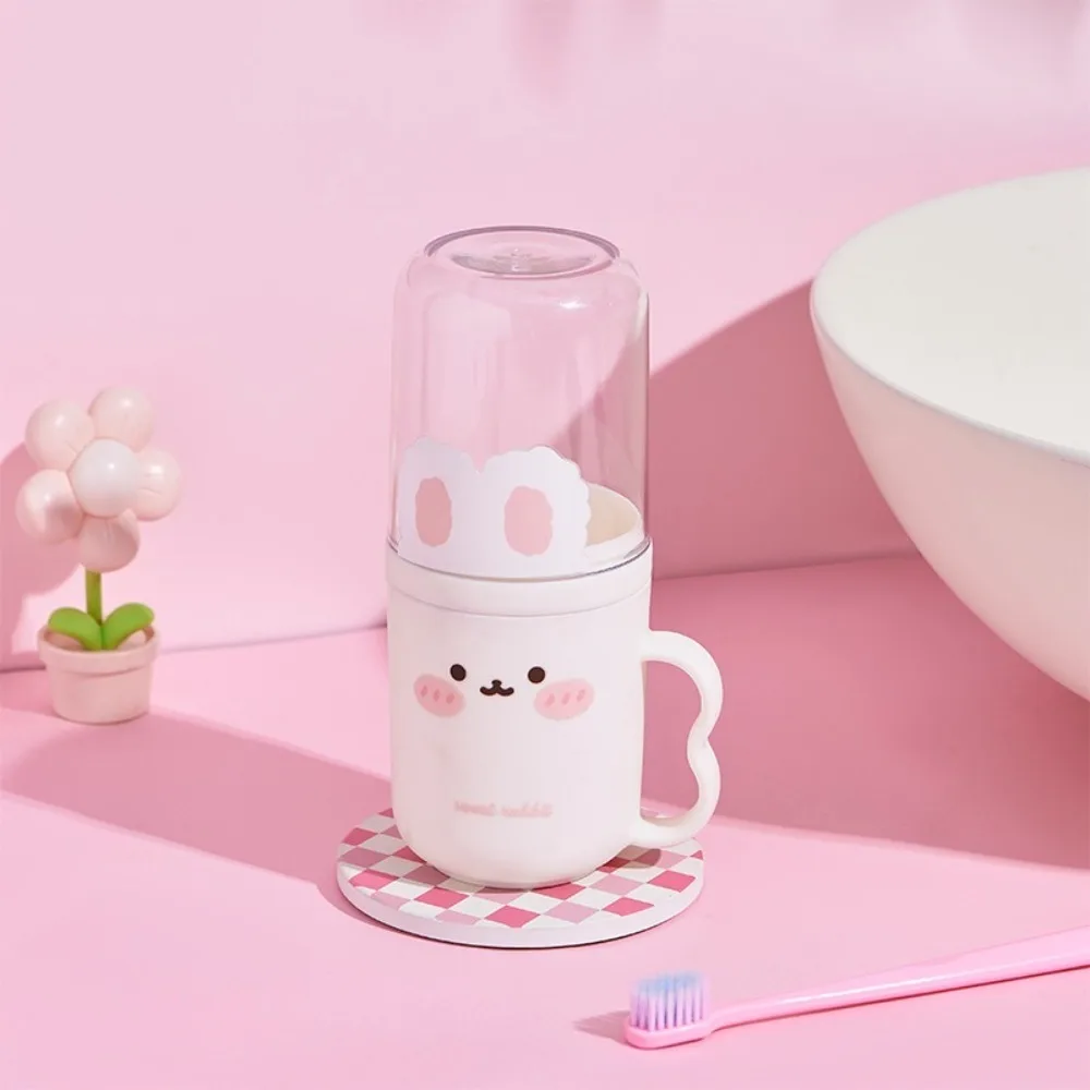 

Cute Cartoon Toothbrush Storage Box Compact Portable Mouthwash Cup Plastic Tooth Cup Children