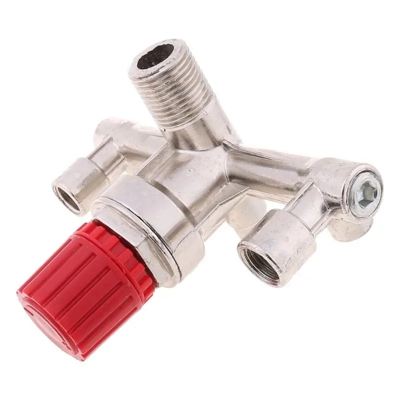 1PC Regulator Valve Double Outlet Tube Air Compressor Switch Pressure Regulator Valve Fitting Part For Piston Air Compressor