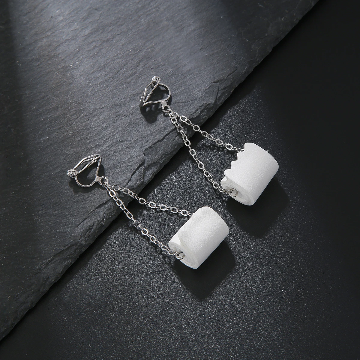 Fashion Simple Long Tassel clip on Earrings Silver Color Ear Clip for Women Earring Summer Jewelry