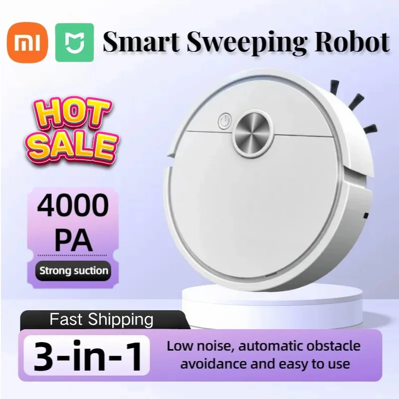 Xiaomi Mijia Akıllı robotlu süpürge 3'ü 1 arada Süpürme Robotu Otomatik Paspas Bezi Süpürme Süper Emme Zeka Süpürgesi