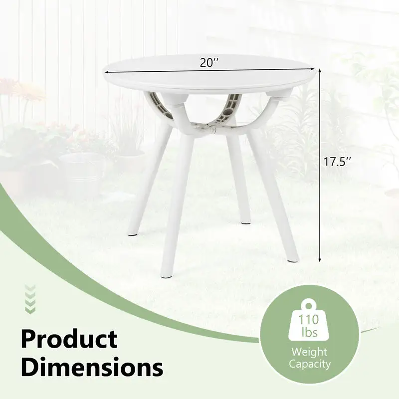 

Weather-Resistant Circular Small End Table for Poolside and Balcony-1 Piece