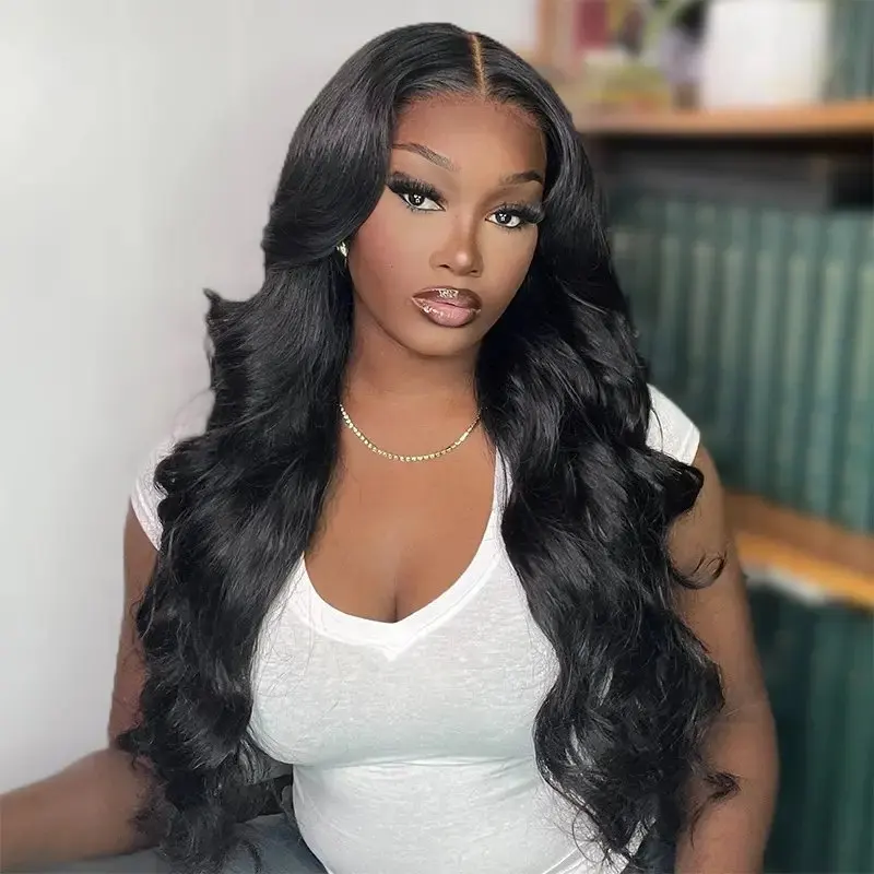 Rosabeauty 13X6 Transparent Body Wave Lace Frontal Wig 13X4 HD Front Human Hair 5X5 Glueless  Water Wave Wig 250 Density