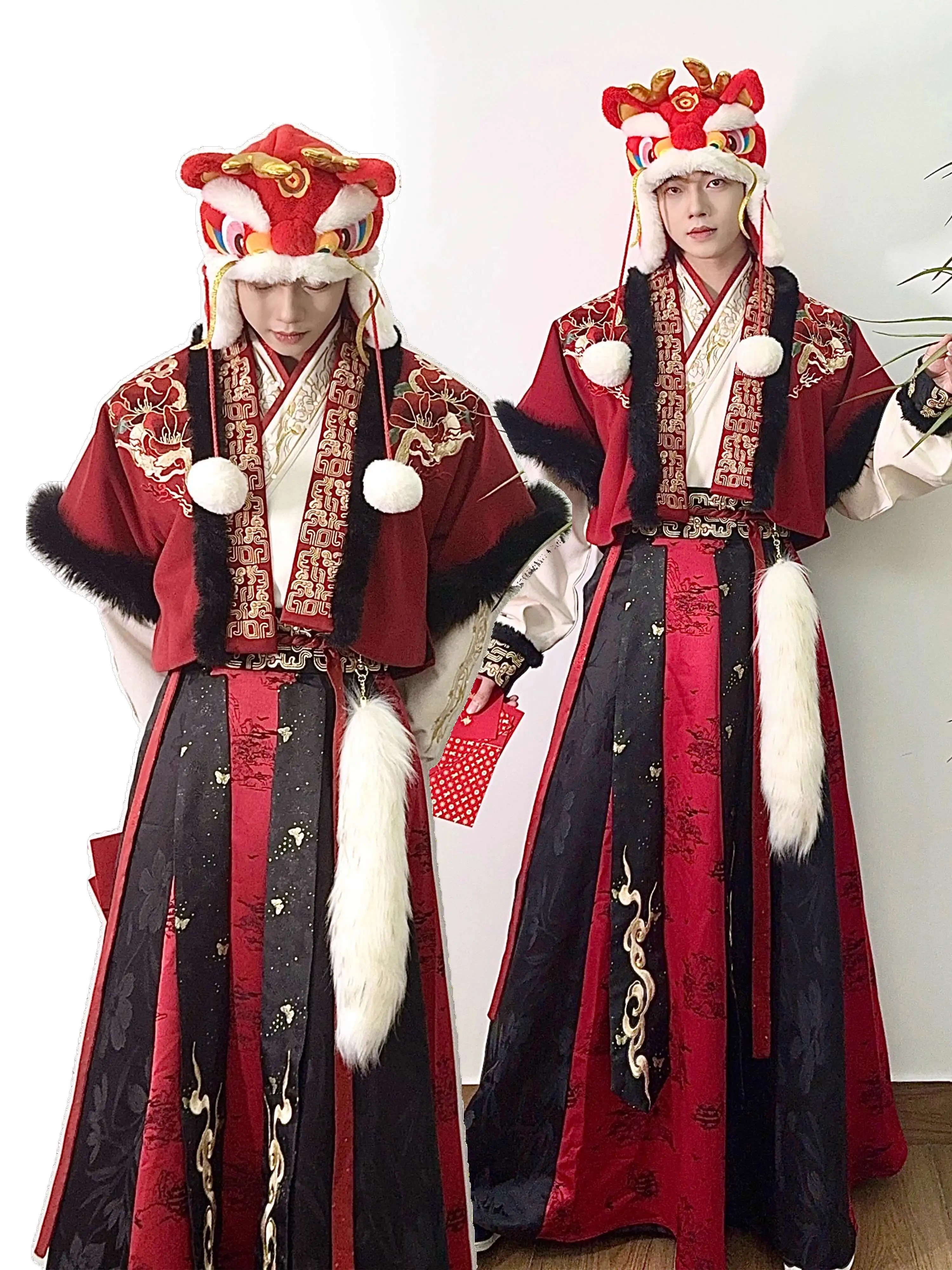 Cols croisés jupe cassée haut en laine Cos Cosplay robe traditionnelle chinoise serpent nouveau système Hanfu Tang rouge noir Vans demi-bras