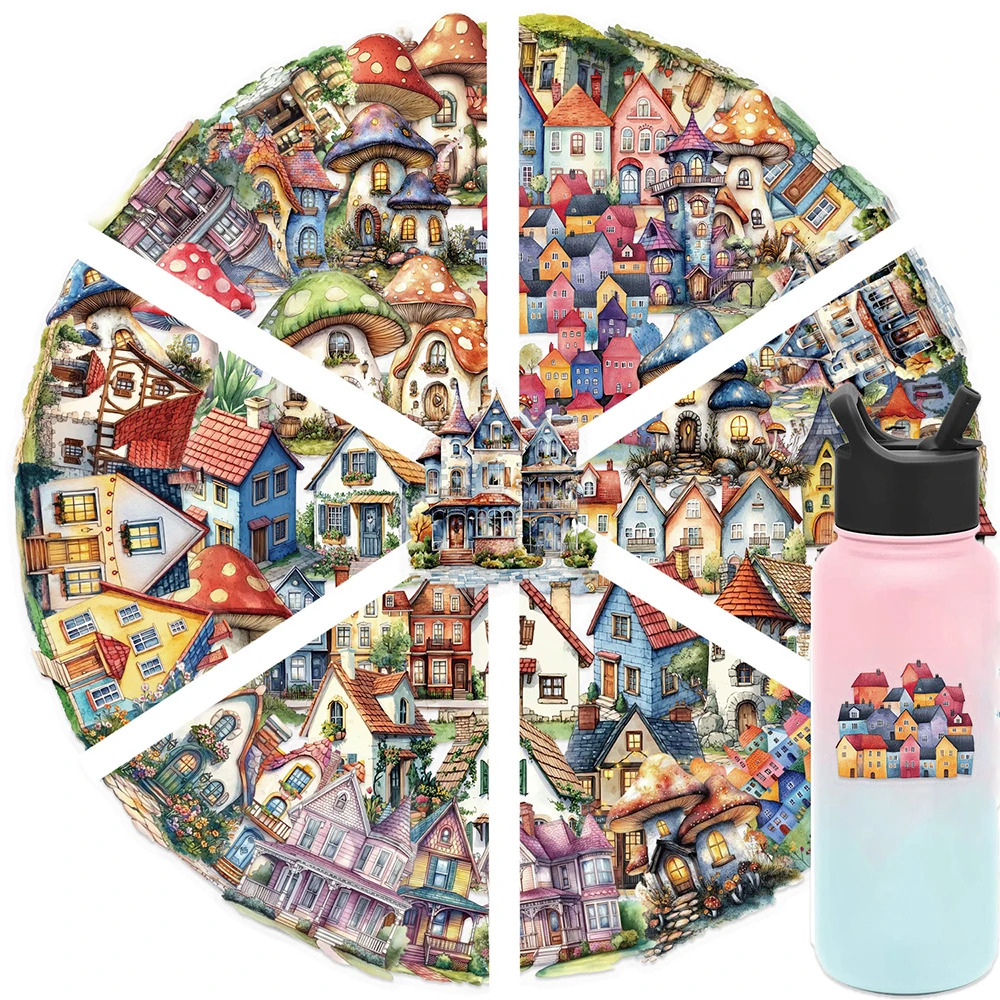 

10/30/50pcs Cartoon Fairy Tale House Graffiti Aesthetic Stickers Decal Laptop Phone Suitcase Notebook Decoration Sticker Kid Toy