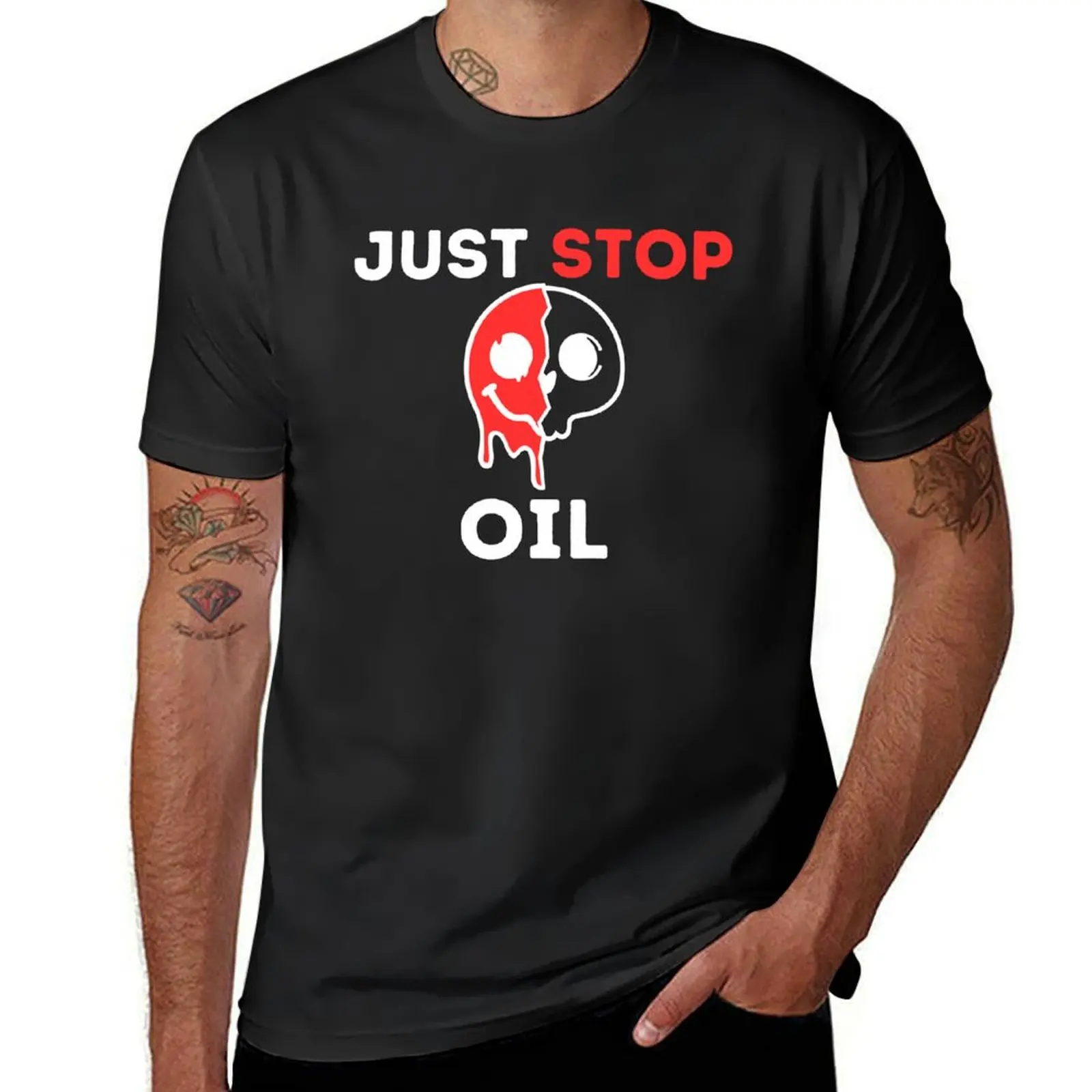 Just stop oil save the planet T-Shirt boys whites plain mens big and tall t shirts