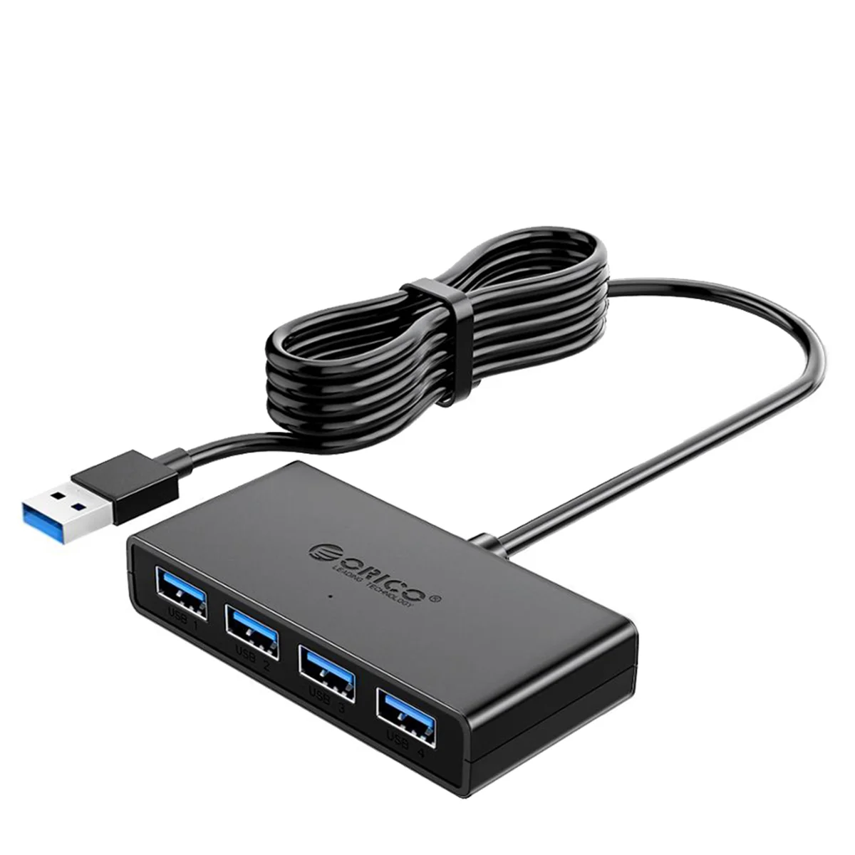 ORICO-Hub con 4 puertos USB 3,0, divisor con fuente de alimentación para PC, Windows, Mac, accesorios de ordenador, 150cm