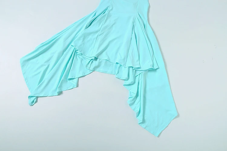 Weird Puss Bandage Rückenfreies Kleid für Damen, tief ausgeschnittenes, ärmelloses, unregelmäßig gerafftes Saum, figurbetont, einfarbig, Sommermode, klassisches Bodycon-Kleid – Detail 10