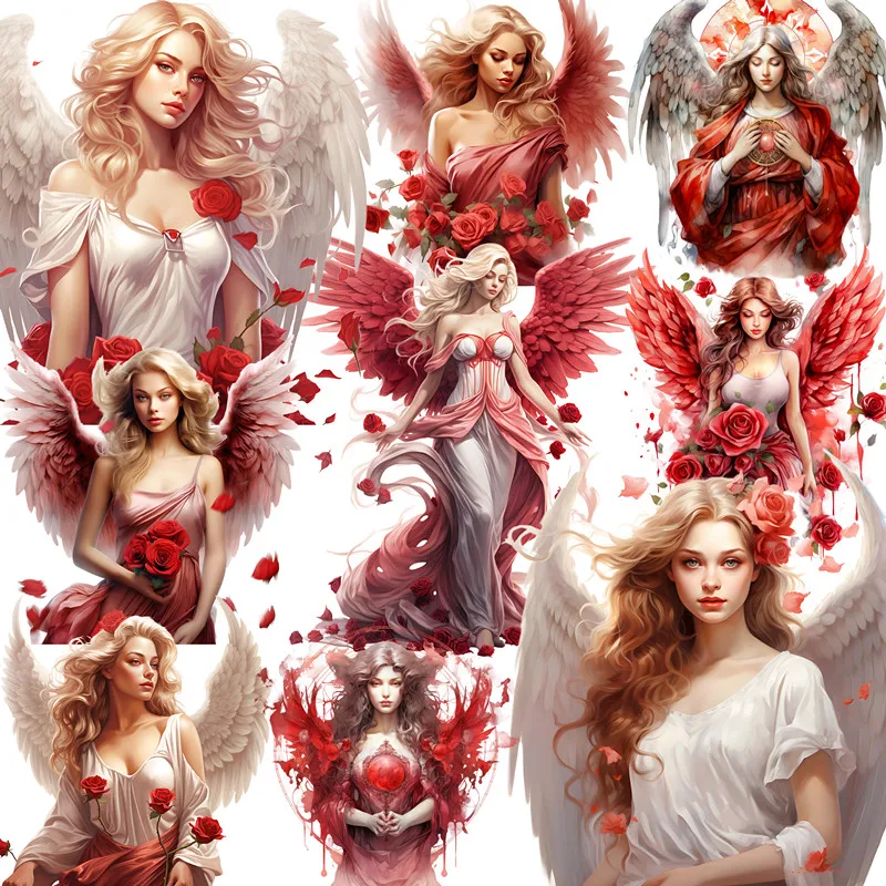 Red Rose Angel Girl Stickers artigianato e adesivi per Scrapbooking giocattoli per bambini libro adesivo decorativo cancelleria fai da te