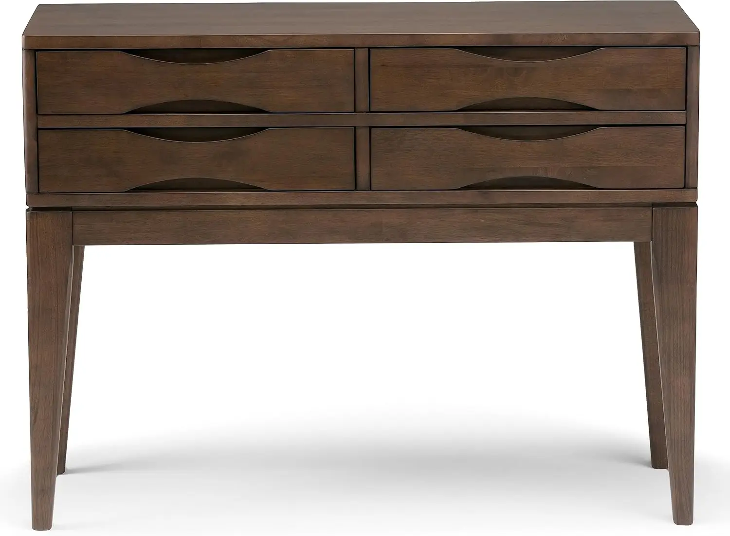 Harper SOLID WOOD 40 inch Wide Mid Century Modern Hallway Console Sofa Entryway Table in Walnut Brown with Storage