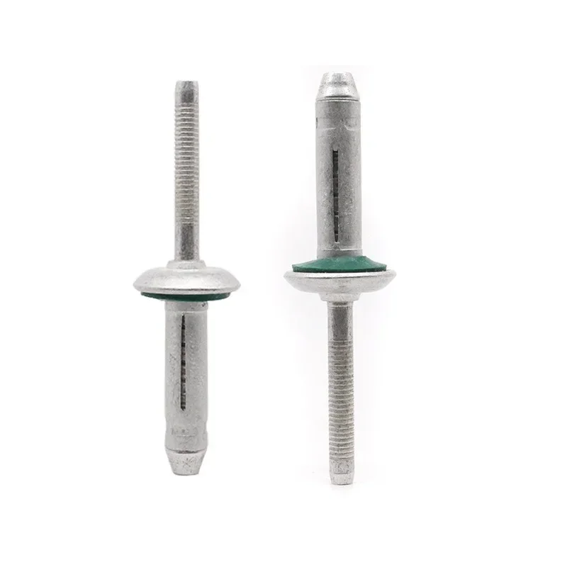 10pcs All Aluminum Waterproof Bulb Type Dome Head Blind Rivets Triform Blind Rivets Structural Trifold Rivets With Rubber Washer