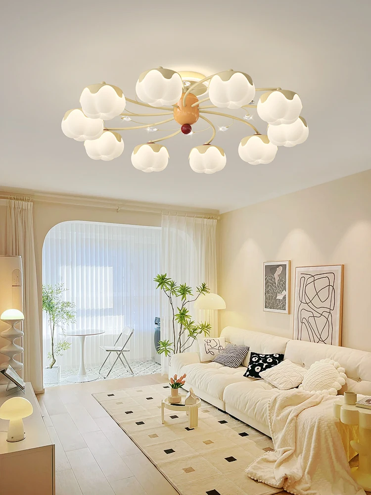 

Living room main light modern simple cream wind atmospheric ceiling light high sense pumpkin