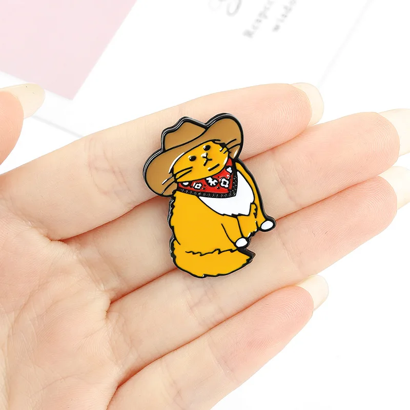 Broche en émail Cirboy pour femme, chat de dessin animé mignon, insignes de revers de sac SR, accessoires de bijoux pour jeans, cadeau unisexe