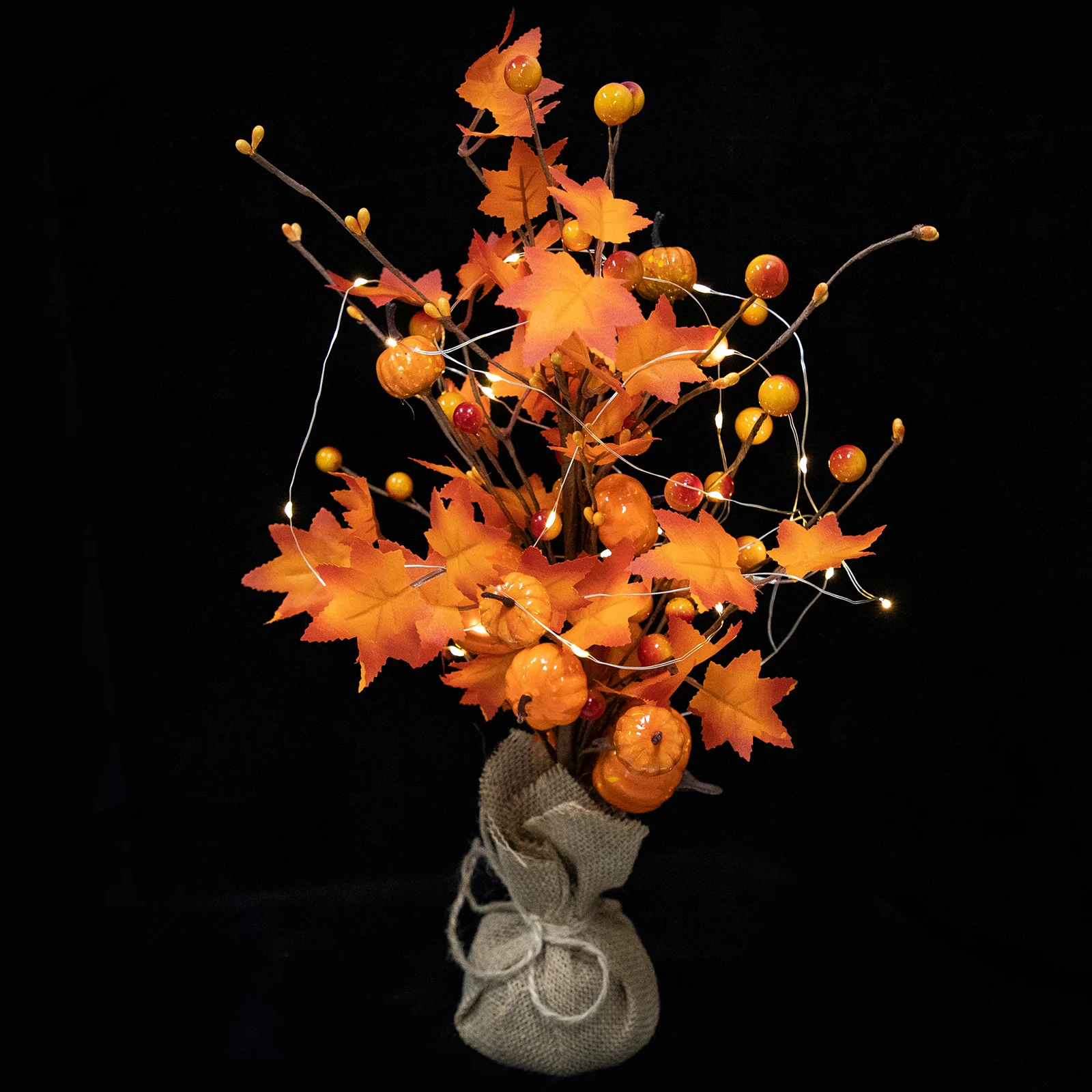 Maple Landscape Light LED Decorative Tree for Thanksgiving Indoor Desktop Farmhouse Rustic Holiday Decoration