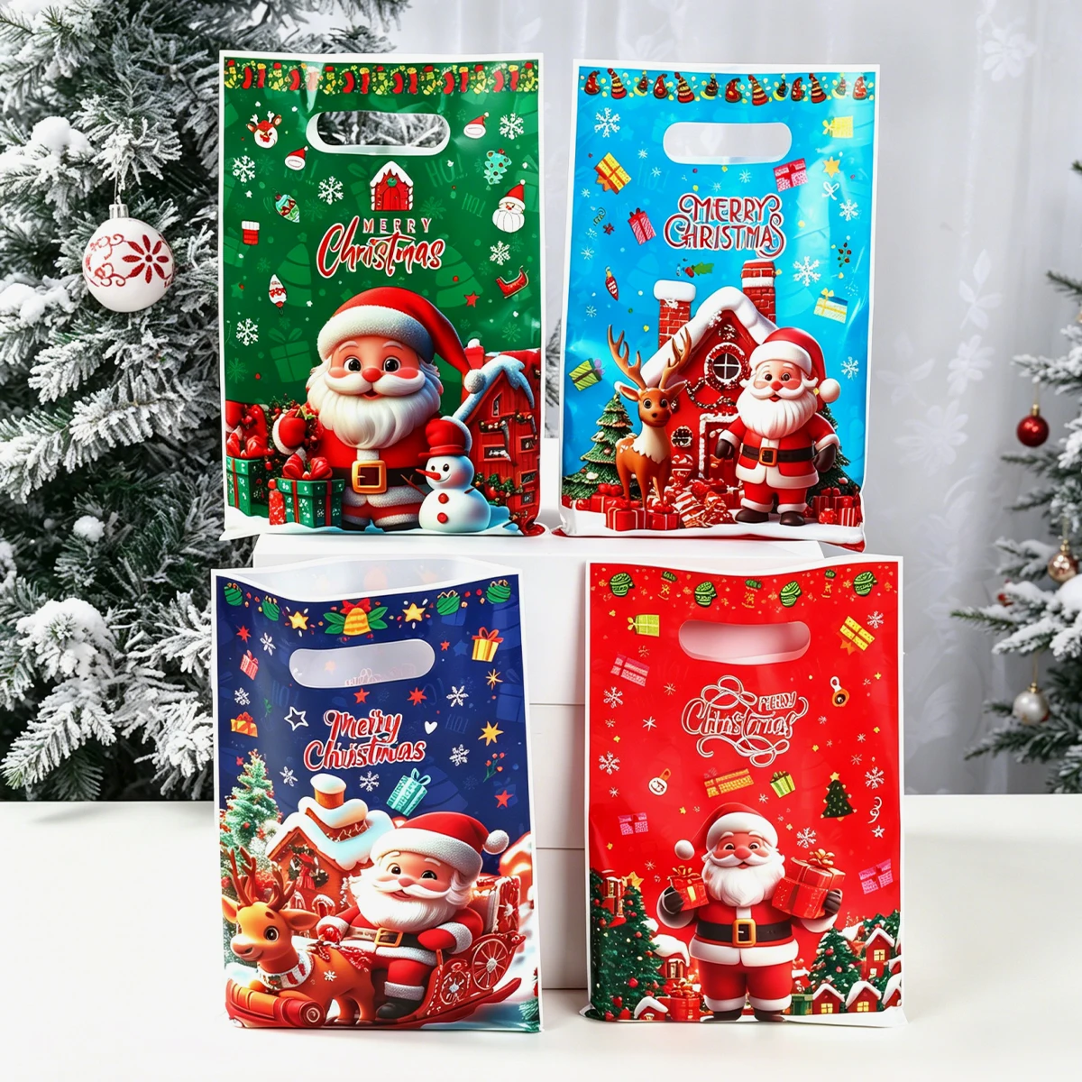 Santa Claus Gift Bags Merry Christmas Decorations for Home 2026 Xmas Candy Cookie Packaging Bags Navidad Natal New Year 2027