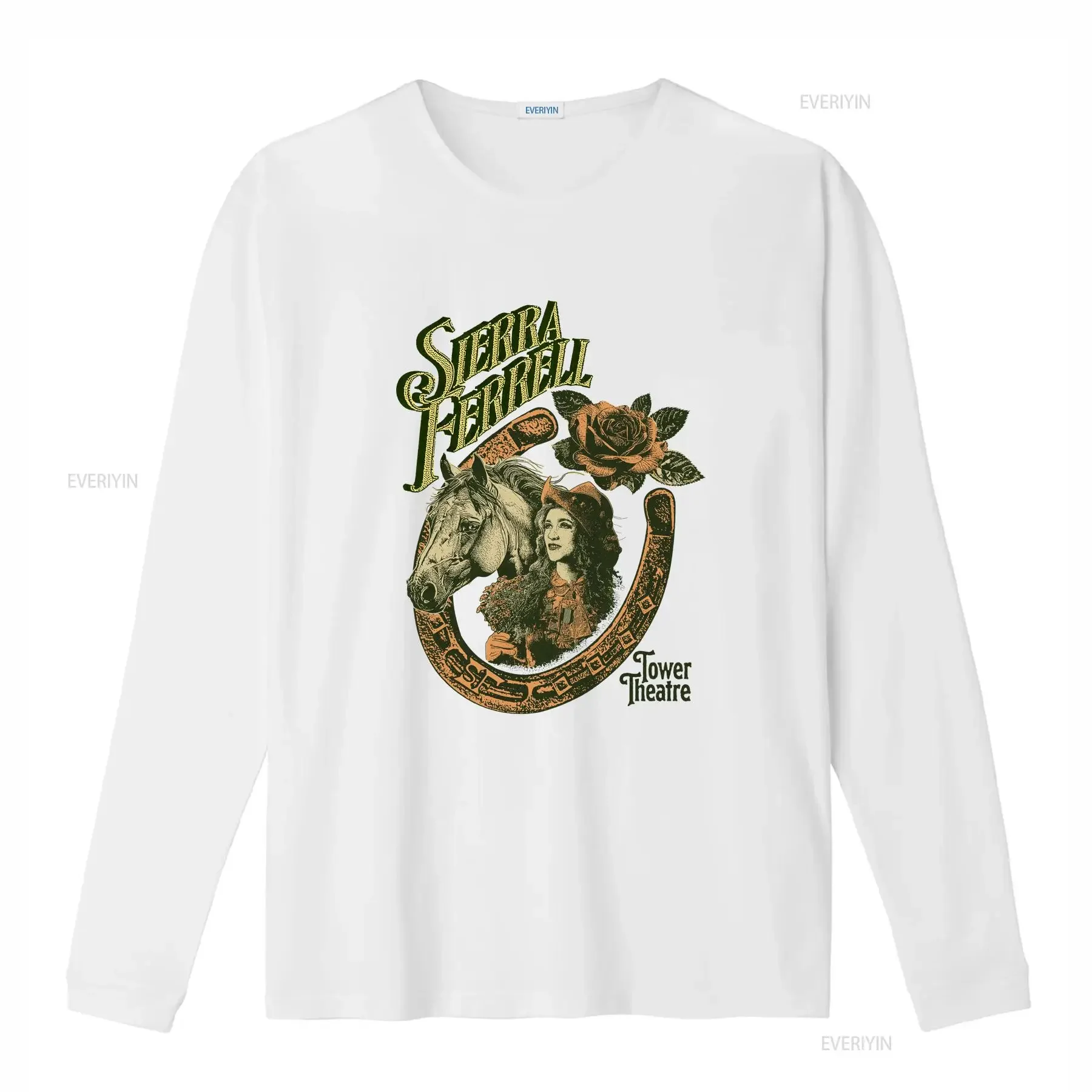 Sierra Ferrell For Family White T Shirt Cotton All Size vintage Washed graphic Stylish designer clothes Top For Everyday Wear