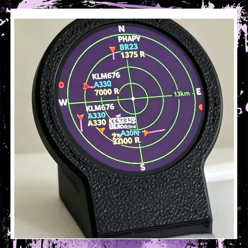 IN STOCK USB‑C Deskradar Live ADS‑B Flight Tracker Gadget Sonar‑Grid Display 3D‑Printed Shell Aviation Ornament For Enthusiasts