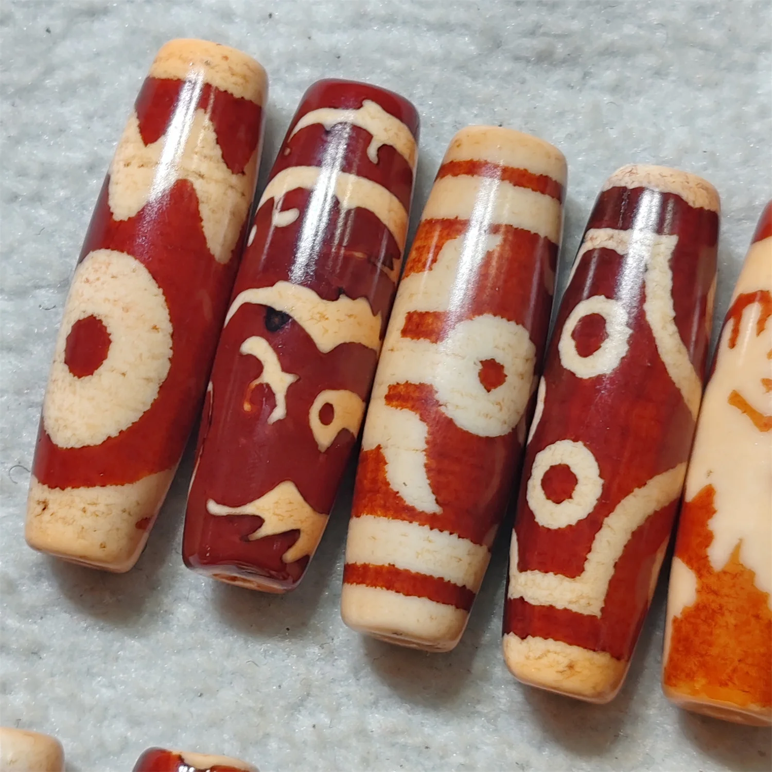 1pcs/lot Natural Agate Red Dzi Weathering lines 35mm Multiple patterns Old material diy Pendant of the necklace Ethnic style