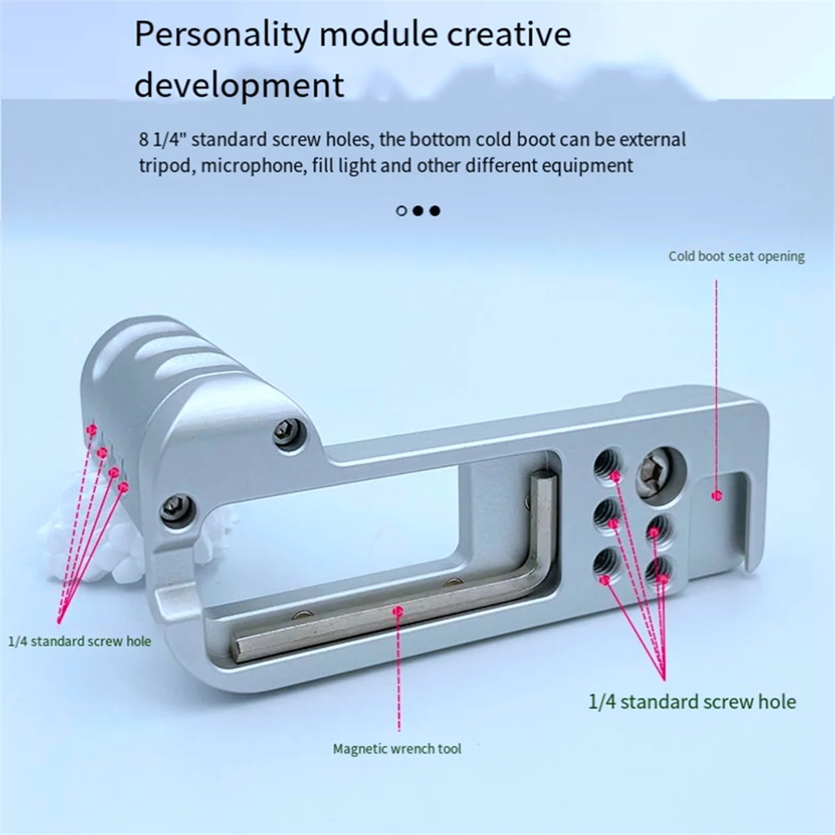 For Sony ZV-1II Camera Grip Base Plate ZV1M2 L Plate ZV1F Cold Shoe Mount Expansion Quick Release Plate,Black