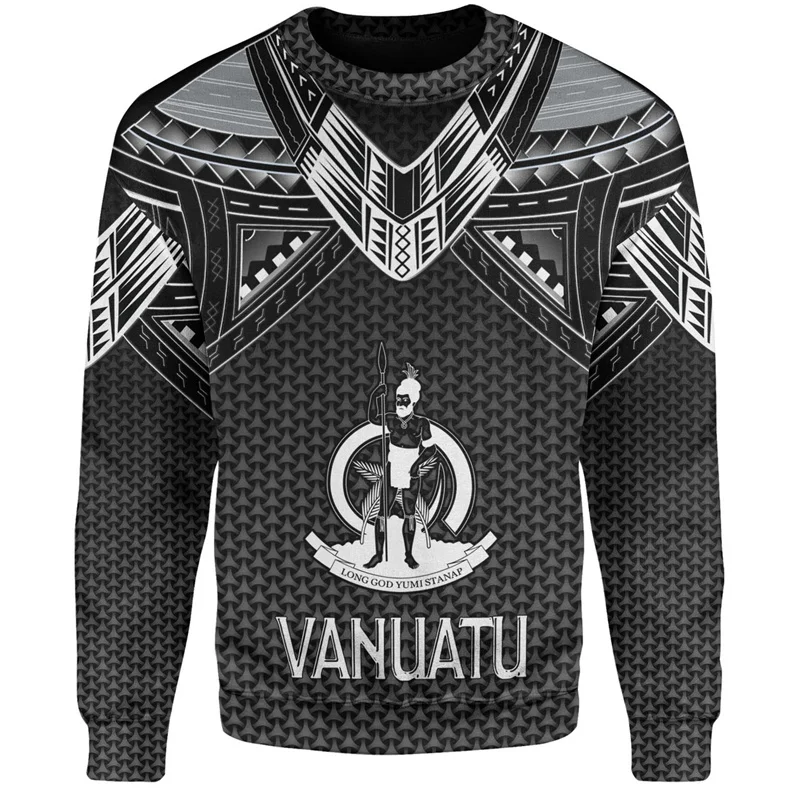 Harajuku 3D Print Vanuatu Unity Day Sweatshirts For Men Vanuatu IndependenceDay Graphic Round Neck Hoodies Fashion Clothing Tops