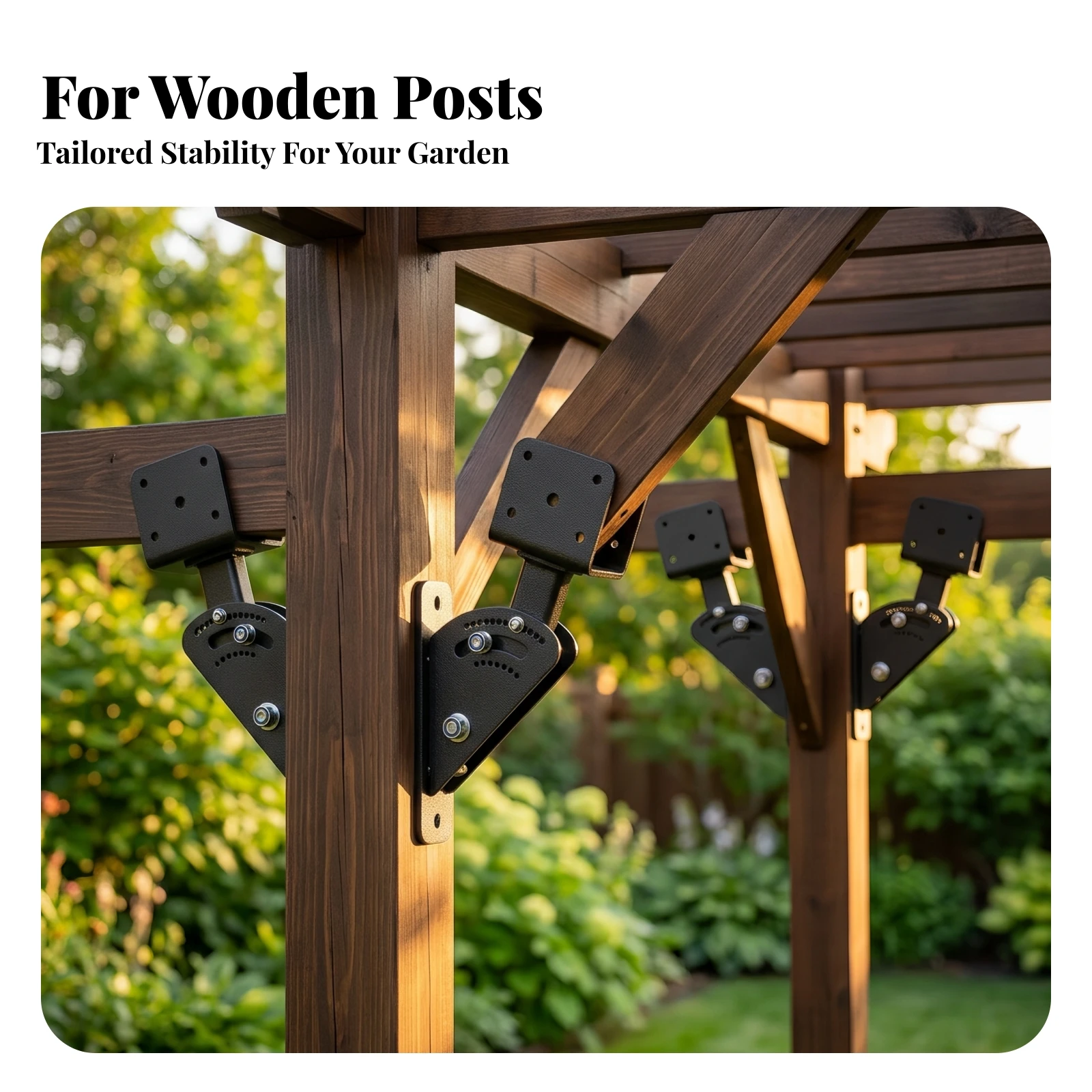3 Pieces Roof Mounting Bracket with U-Shaped Cradle Versatile Pergola Beam Bracket Brackets Flexible Hardware Stainless Steel