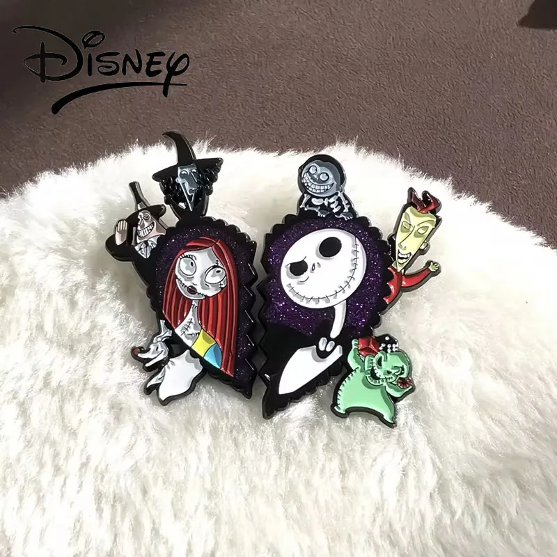 The Nightmare Before Christmas Enamel Brooch Cartoon Lapel Pin Ghost Badge for Backpack Scarf cosplay Accessories Halloween Gift