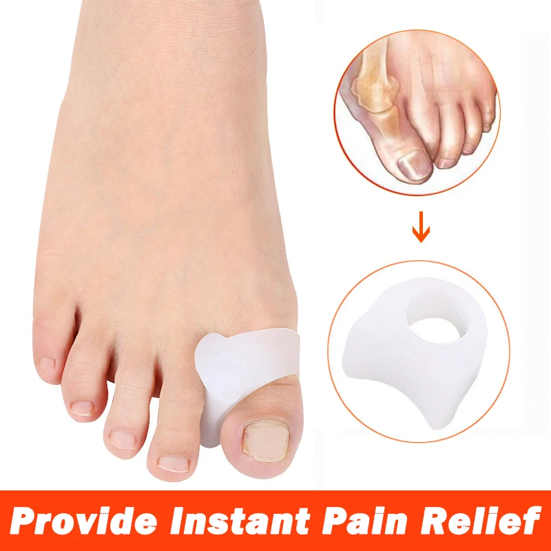 Pexmen 2Pcs Toe Separator Protector Gel Toe Spacer Bunion Corrector Spreader for Hammertoe Overlapping Toes Bunion Pads