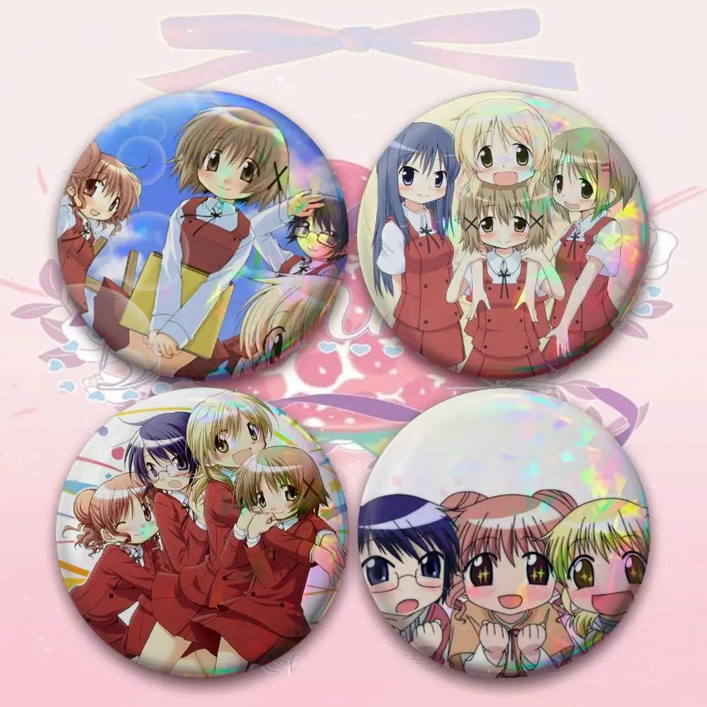 Hidamari Sketch Manga  Badge 25 32 44 58 75 mm Round Fans Collect Friends Gifts Brooch Souvenir