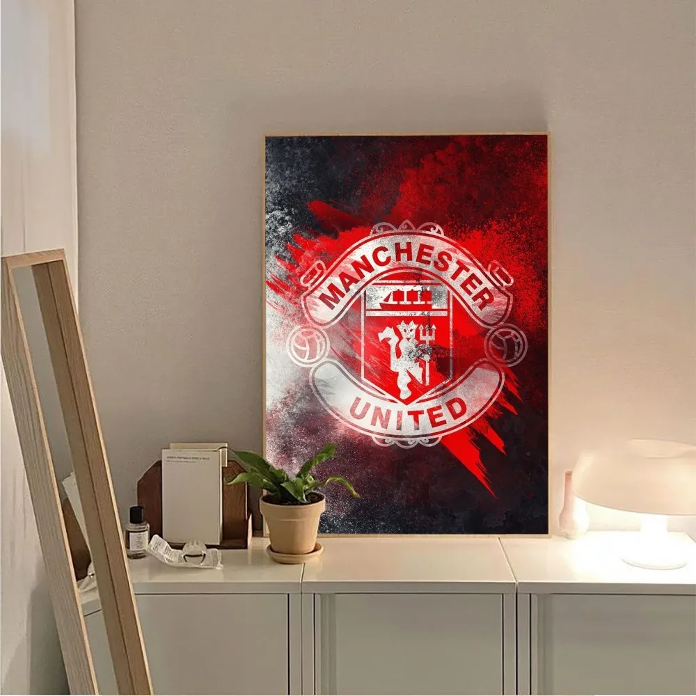 M-Manchester U-United F Poster Poster Kraft Club Bar Paper Vintage Poster Wall Art Painting Bedroom Study Stickers