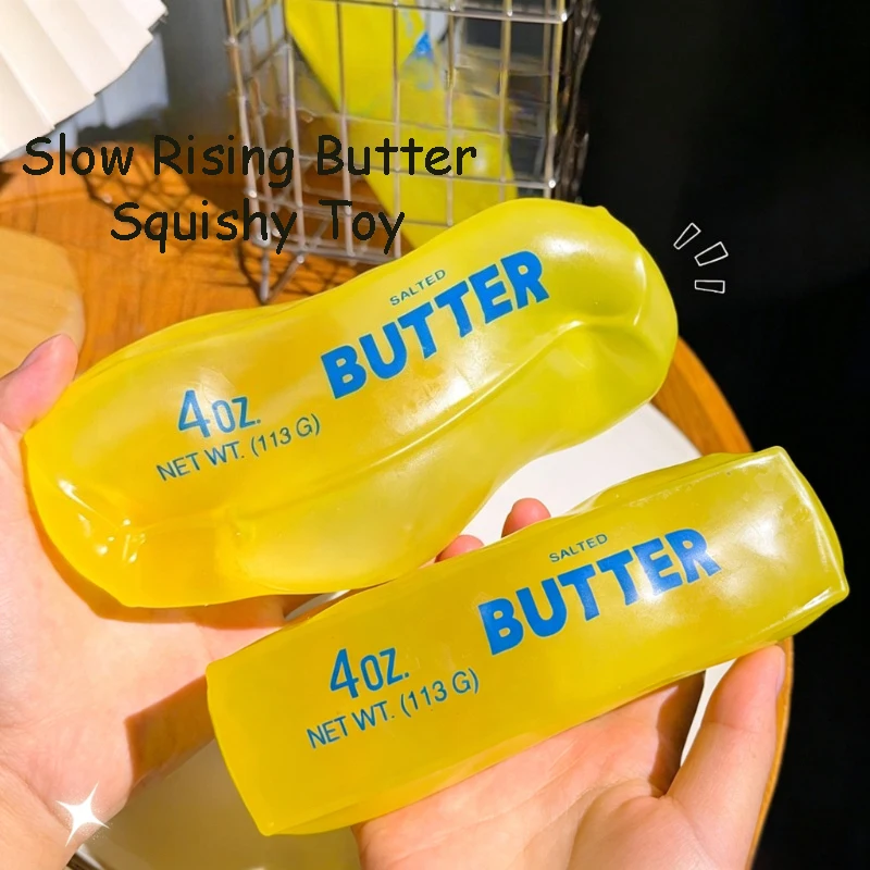 New Squishy Simulated Butter Squeeze Toy Soft Relief Slow Rising Sensory Fidget  Funny Decompression Stress Anxiety Relief Game