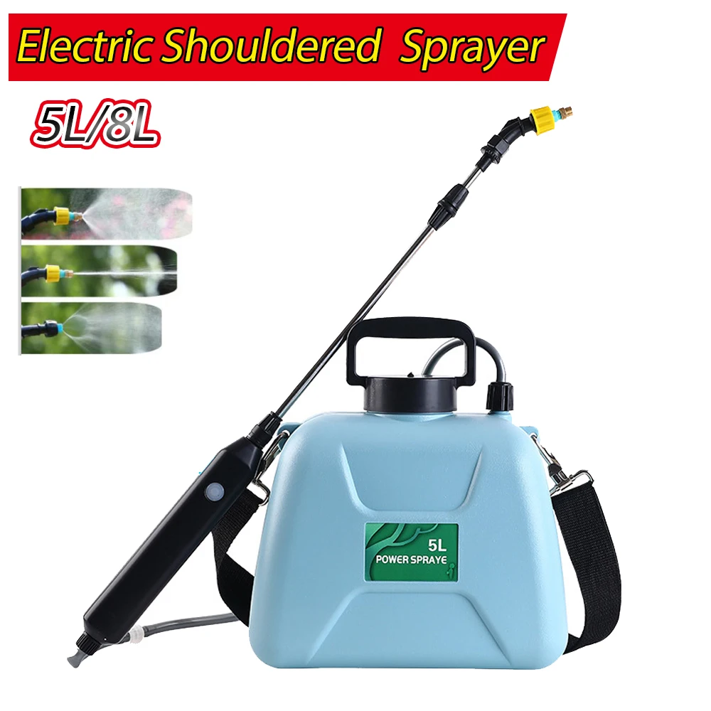 

5L Handheld Electric Sprayer Garden Plant Sprayer Automatic Rechargeable Sprinkler Sprayer Atomization Shouldered Watering Can