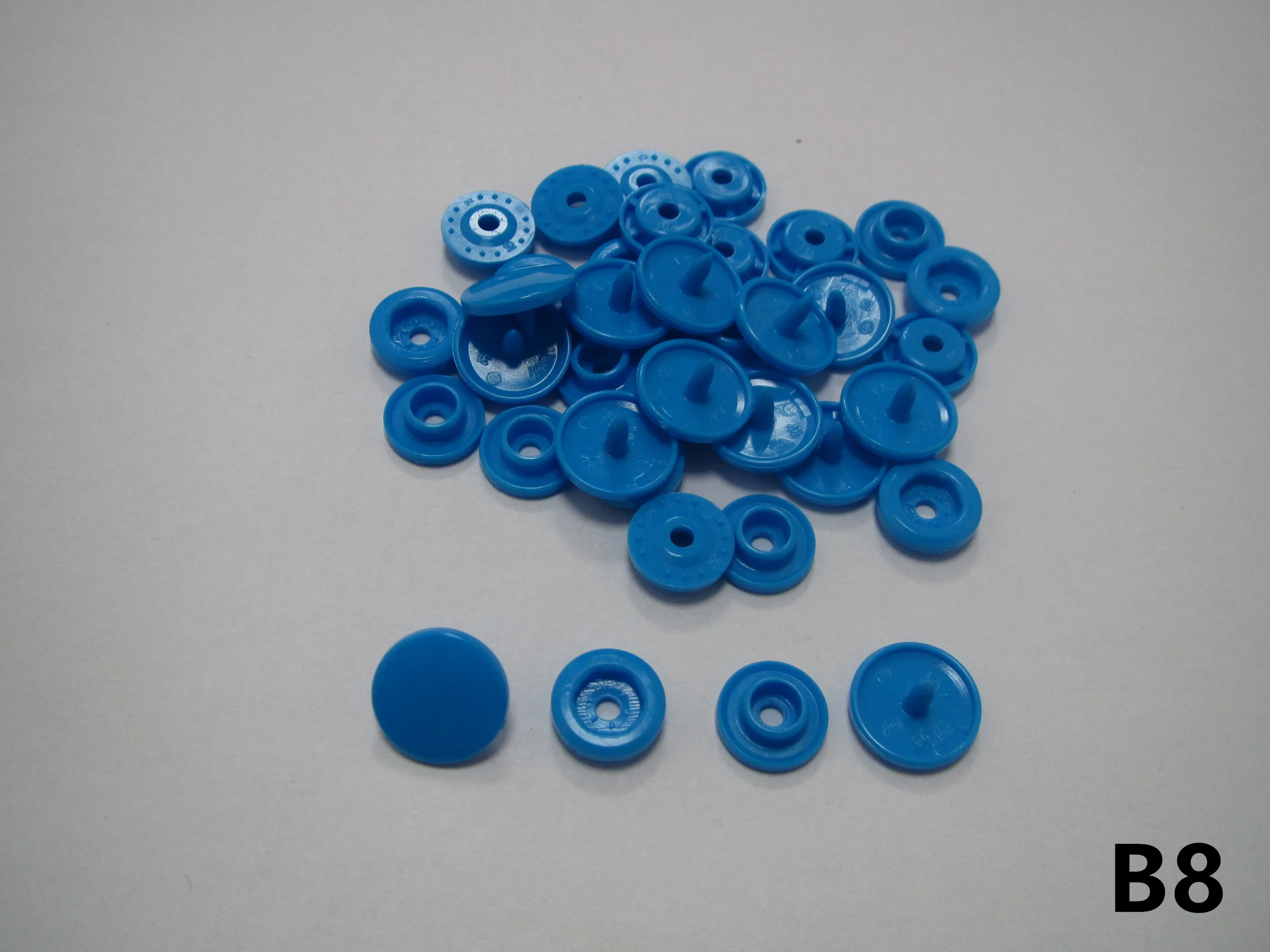 

Free shipping 100 sets KAM B8 Bright Blue color snap button for sewing baby color beautity plastic fastener snap button bright