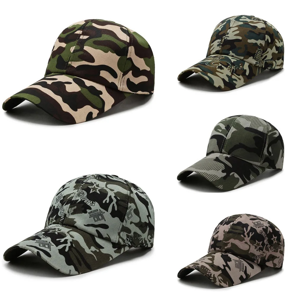 Baseball Cap Outdoor Sport Leisure Army Camo Hat Sunscreen Duck Tongue Hat Adjustable Caps Unisex UV Protection Camouflage Caps