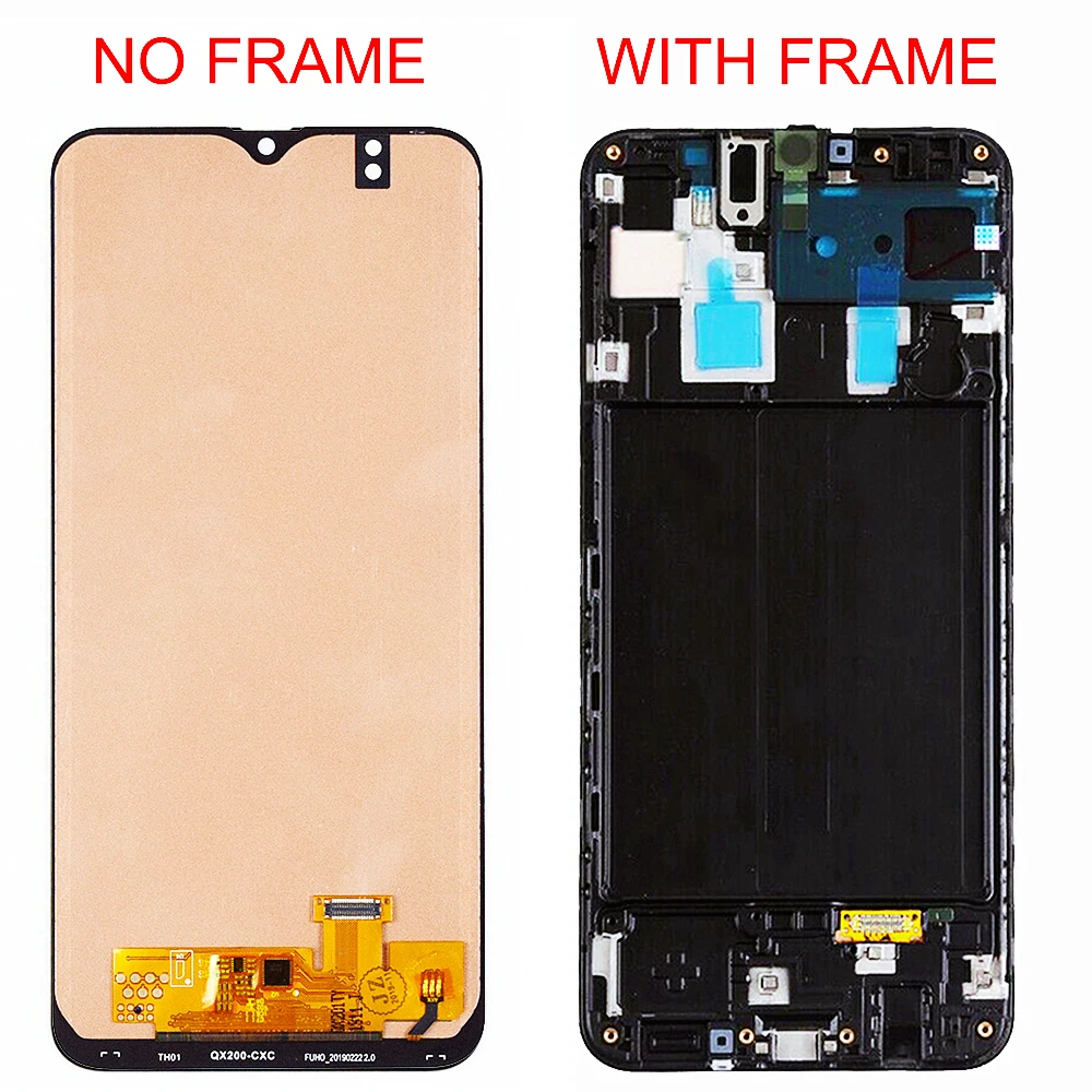 6.4\'\' For Samsung Galaxy A20 A205 LCD Display Touch Screen Digitizer Assembly With Frame For Samsung A20 A205 SM-A205F A205FN