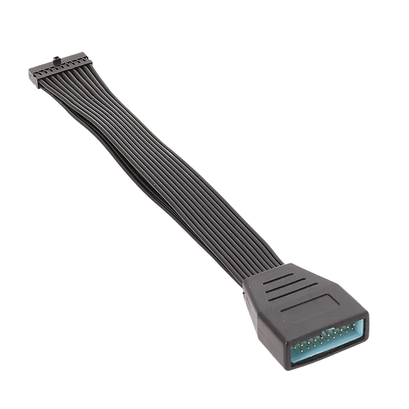 Cable de extensión de cabezal USB 3,0, adaptador de placa base extensor de cabezal interno de 19/20 pines USB 3,0 de perfil bajo de 5,9 pulgadas