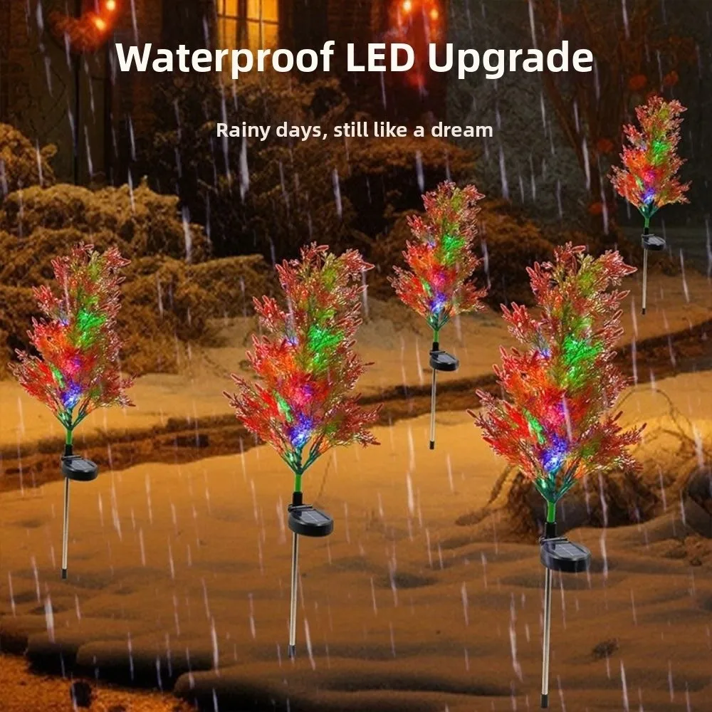 

Durable Colorful Solar Pine Tree Lamp Realistic Creative Landscape Lawn Lamp Ground Mounted Cordless Garden Solar Lights House