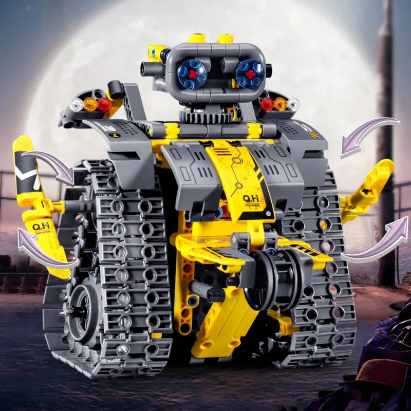 520Pcs 3 in 1 변형 도시 RC 로봇 굴삭기 레이싱 자동차 빌딩 블록 원격 제어 불도저 트럭 벽돌 장난감 어린이를위한 썸네일 5