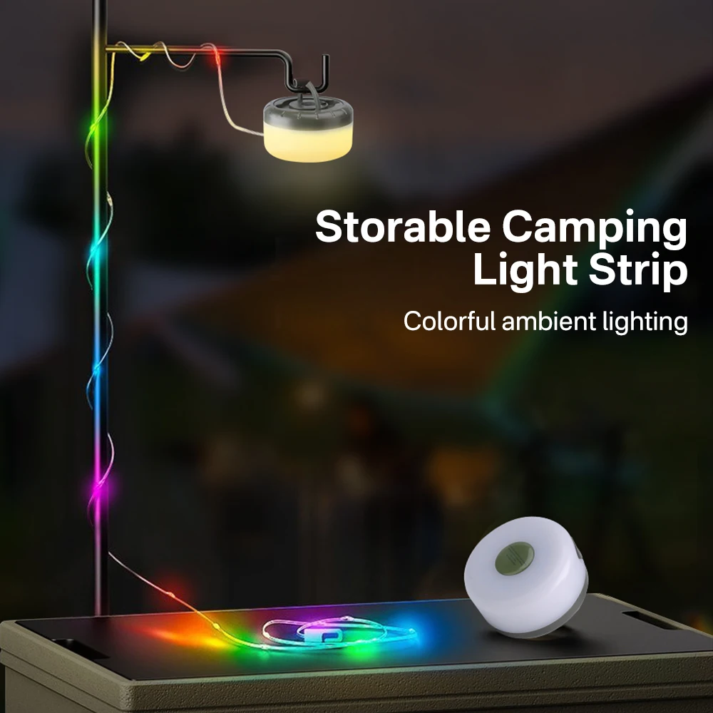 

LED String Lights Camping Lamp Waterproof Recyclable Light Belt Rechargeable Outdoor Camping Tent Canopy Garden Yard Star Lamp