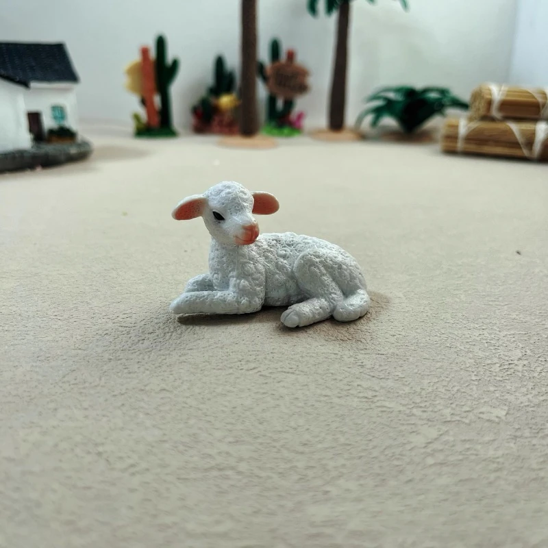 Emulation Miniature Small Animal Antelope Aries Sheep Rabbit Micro Scenery Sand Table Model Prop Ornament