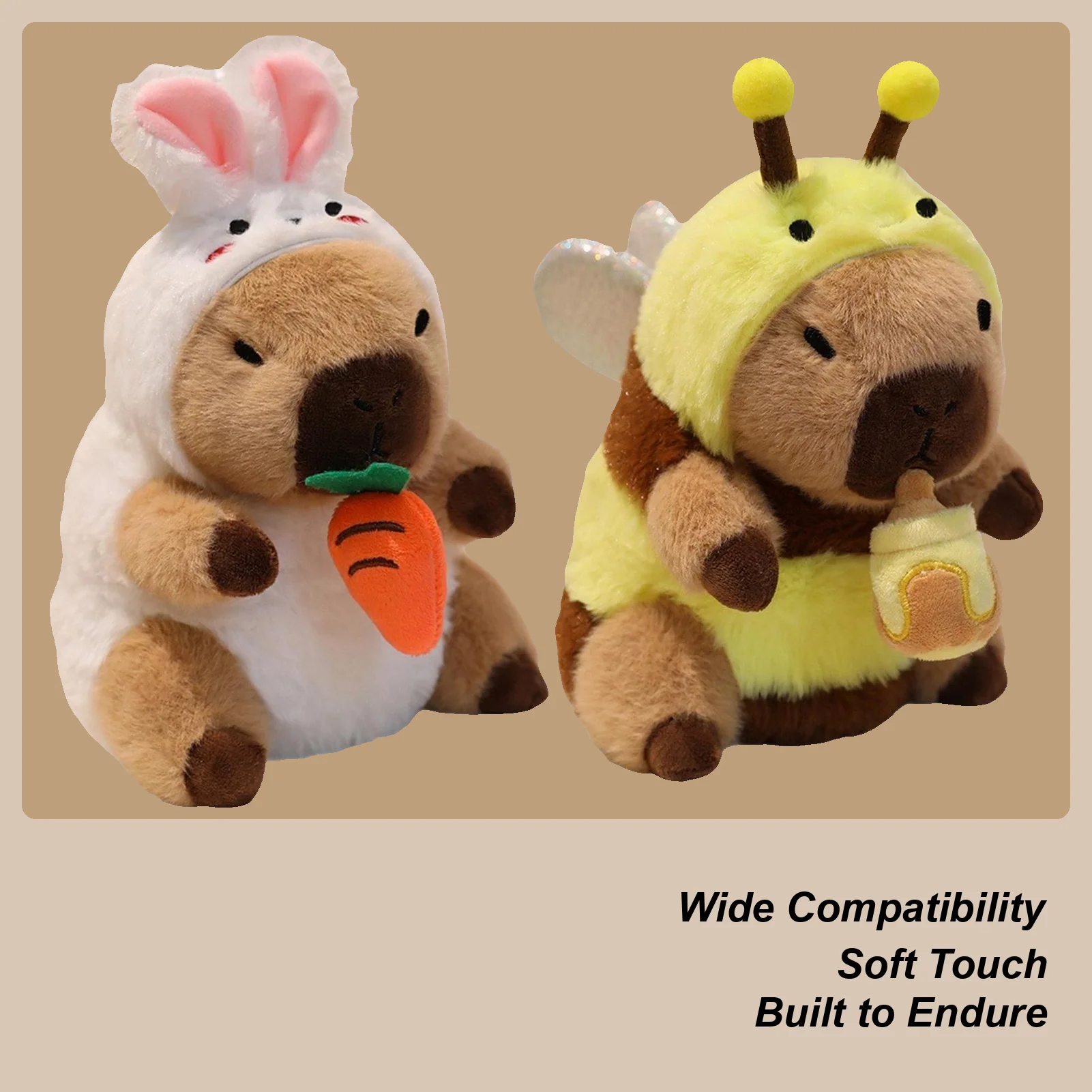 

20CM Capybara Toy Cute Capybara Stuffed Animal Plush Toy Huggable Decorative Throw Pillow Soft Pet Buddy Adorable Home Decor