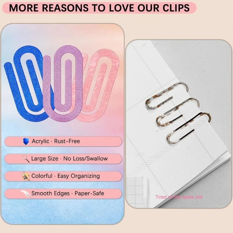  Creative Book Clip Light Weight Label Planner Bookmarks Book Clamp Paperclip