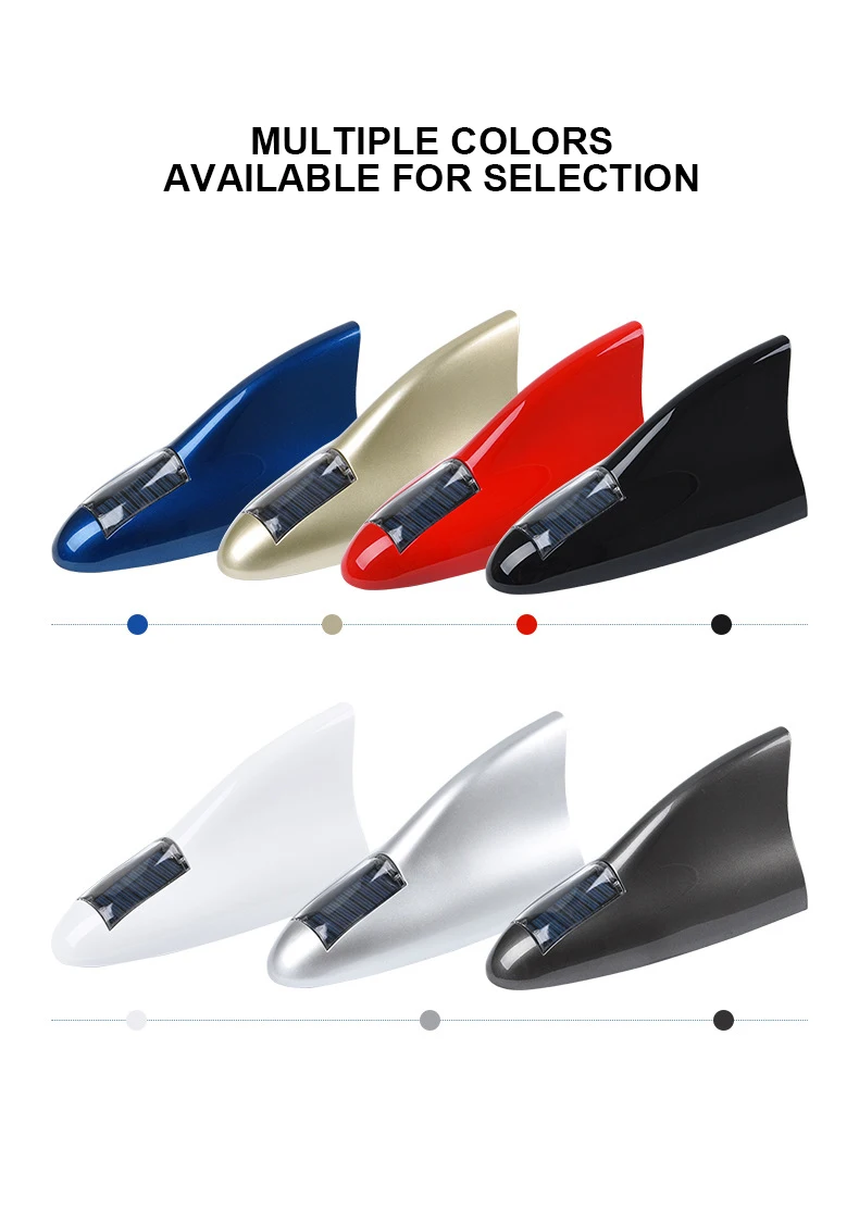Universal Car Shark Fin Antenna Unique Strobe Light Solar Energy Remote Signal Roof Anticollision Decoration Lights Car Styling - Image 6