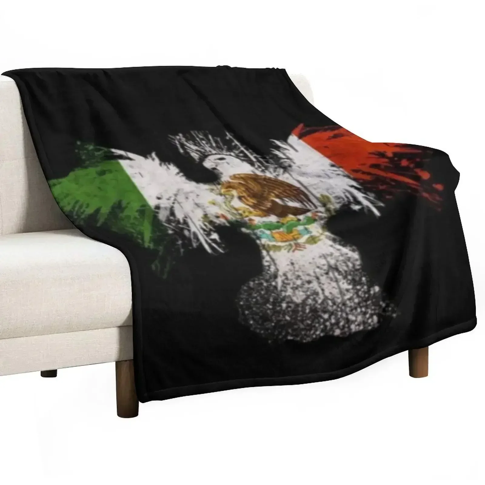 

Mexican flag Eagle Throw Blanket christmas decoration Flannel Fabric Blankets