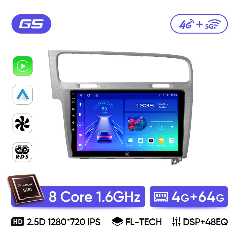 Ainavi Autoradio Voor Volkswagen VW Golf 7 MK7 GTI 2012 2013-2020 Draadloze Carplay Android Auto Multimedia GPS 2 Din autoradio