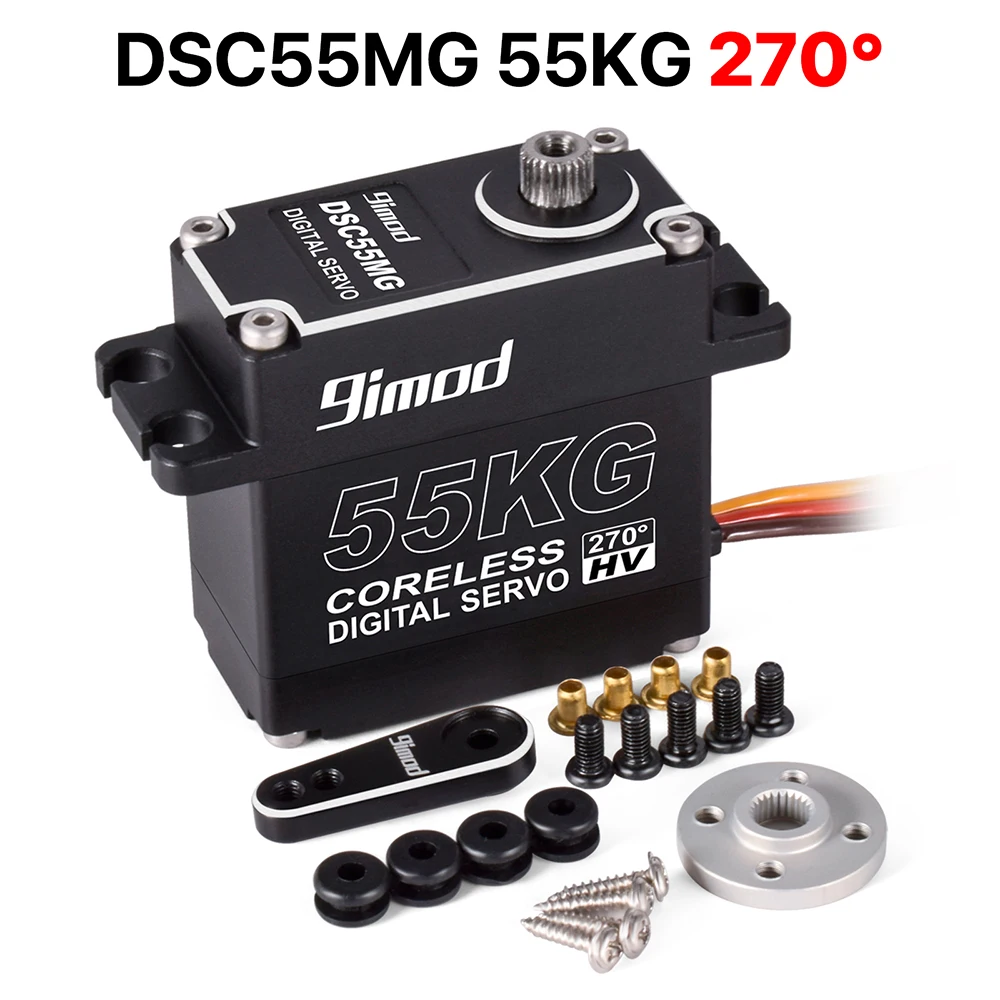 9imod 55 kg wasserdichtes Servo IP67 180/270 Magnetsensor High Torque Coreless Digital Servo Vollmetallgetriebe für 1/8 1/10 RC-Autos