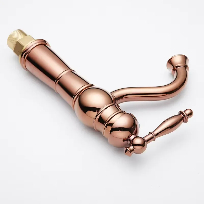 Picture 6: Brass Rose Gold Mixer Taps Bath Thermostatic Antique Basin Faucet for Bathroom