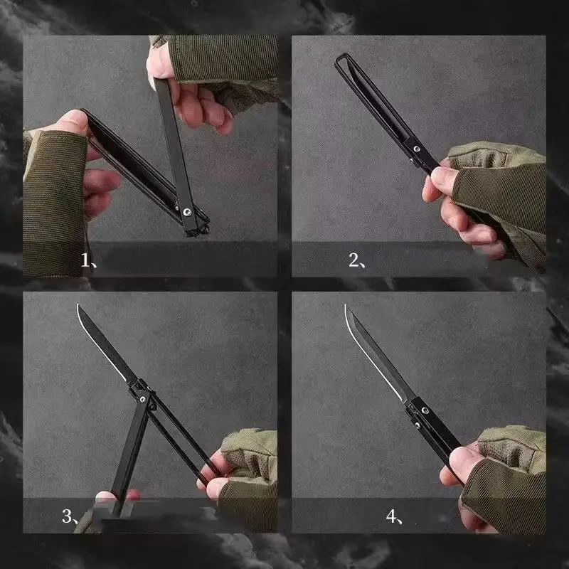 utdoor folding knife portable EDC camping pocket knife, high hardness cutting knife and hiking knife, BBQ knife, survival knife image 4