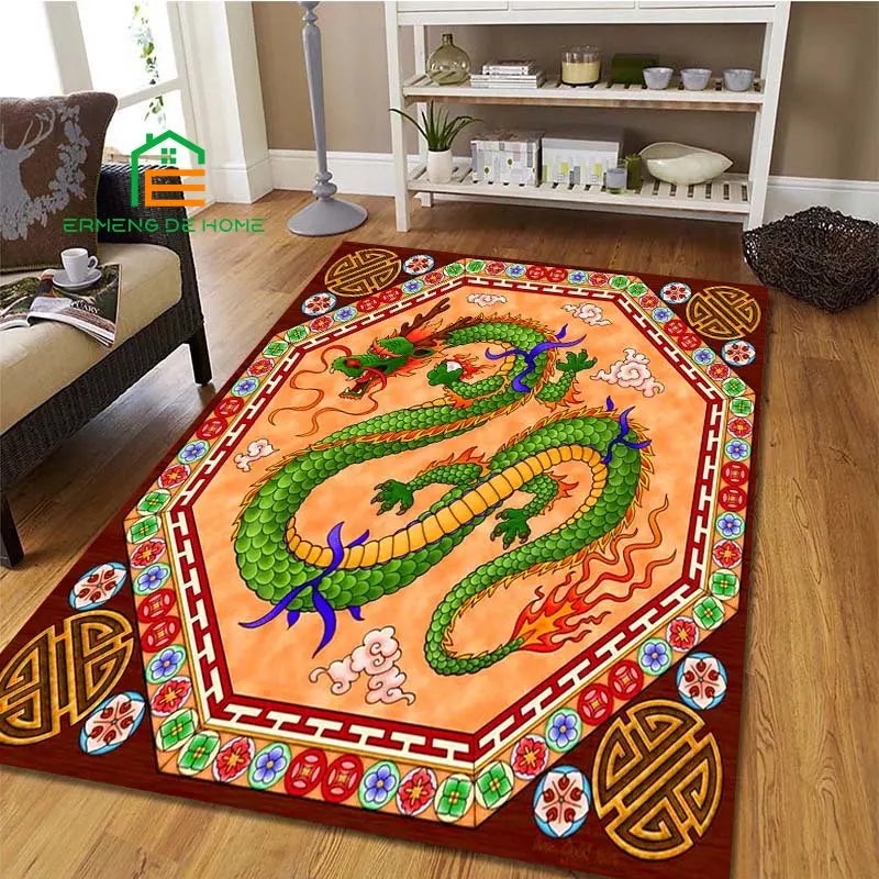 

Chinese Dragon Pattern Rug for Bedroom Living Room Carpet for Kitchen Floor Mats Home Decor Non-Slip Floor Pad Rug 15 Sizes